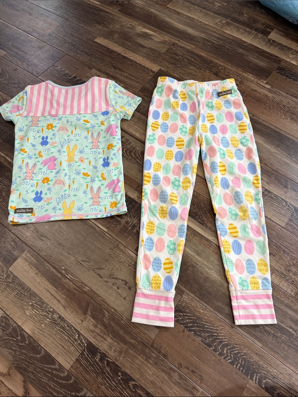 Matilda Jane Pastel‎ Bunny & Easter Egg Pajama Set - Pink, Yellow, Blue, Green - Picture 2 of 2